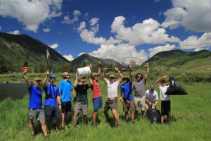 The gang working on our service project along the Slate River