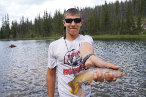 Matteo displaying one of his many catches up at the lake. 