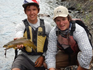 Jack landed this nice brown after it ate in the middle of the biggest rapid on the river. 