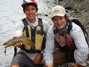 Jack landed this nice brown after it ate in the middle of the biggest rapid on the river.