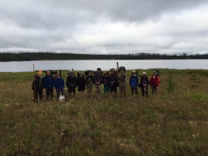 Our group of eager anglers are ready to set up camp and hit the water!