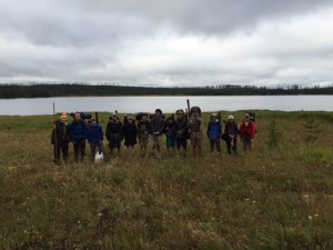 Our group of eager anglers are ready to set up camp and hit the water! 