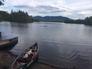 Everyone was relieved to wake up to clearing skies and a calm lake.