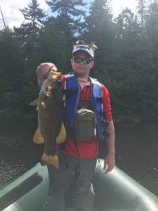 Brett with a monster smallmouth from the West Outlet 